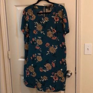 Floral green blue dress